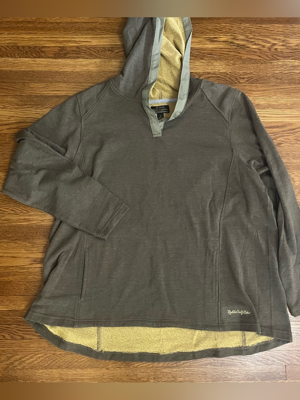NWT Noble Outfitters 3X hoodie sweatshirt womens A-line olive terrycloth